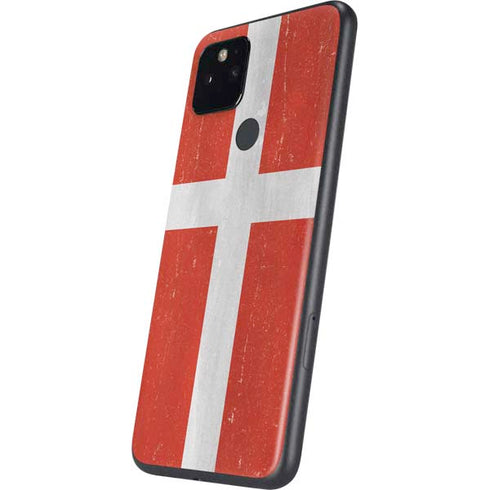 Denmark Flag Distressed Google Pixel 5 Skin